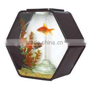 2015 hot sale funny Acrylic fiber fish aquarium tank with Poster Pasted on Back Board