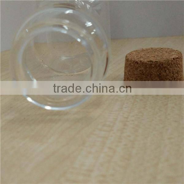 transparent 35*45mm high borosilicate glass bottle with wood cork