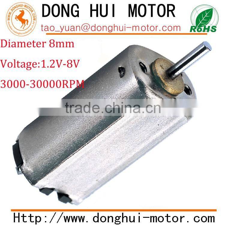 high quality diameter 8mm precious metal-brush motors, diameter 8mm micro motor