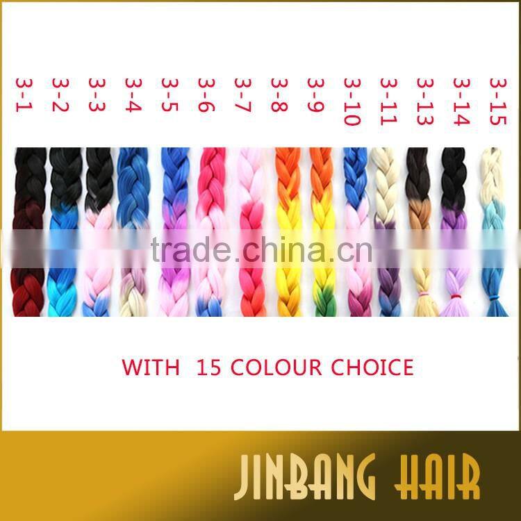 Hot Wholesale 100g 24inch High Temperature Synthetic Hair Premium Ombre Jumbo Braid