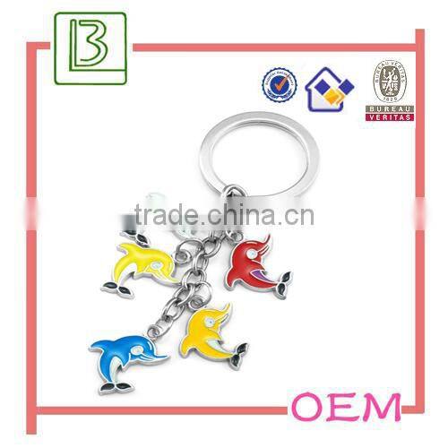 Metal enamel crocodile design keychain