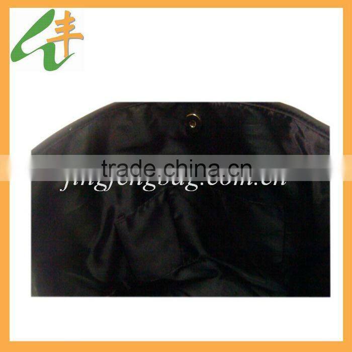 2014 best classical black satin ladies handbags