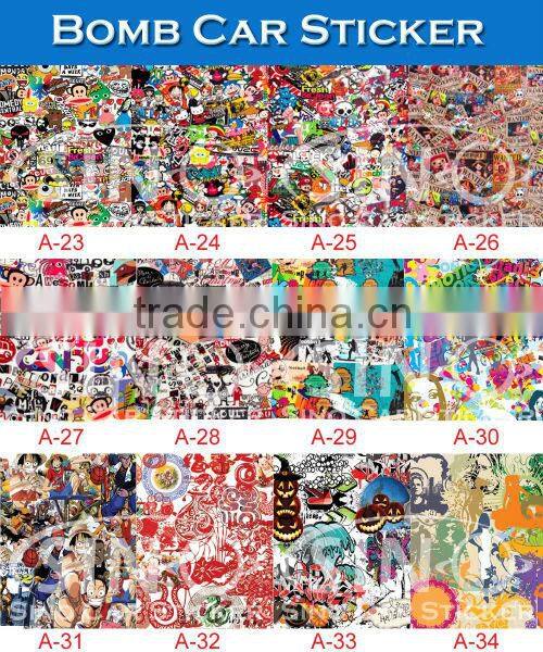 Supreme Car Wrap Design 1.52x30m Sticker Bomb Vehicle Vinyl Wrap