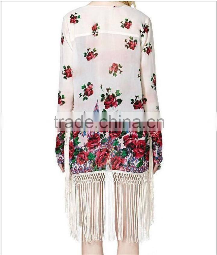 New Arrive Printing Long Design With Tassels Beach Dress Camilla Kaftan