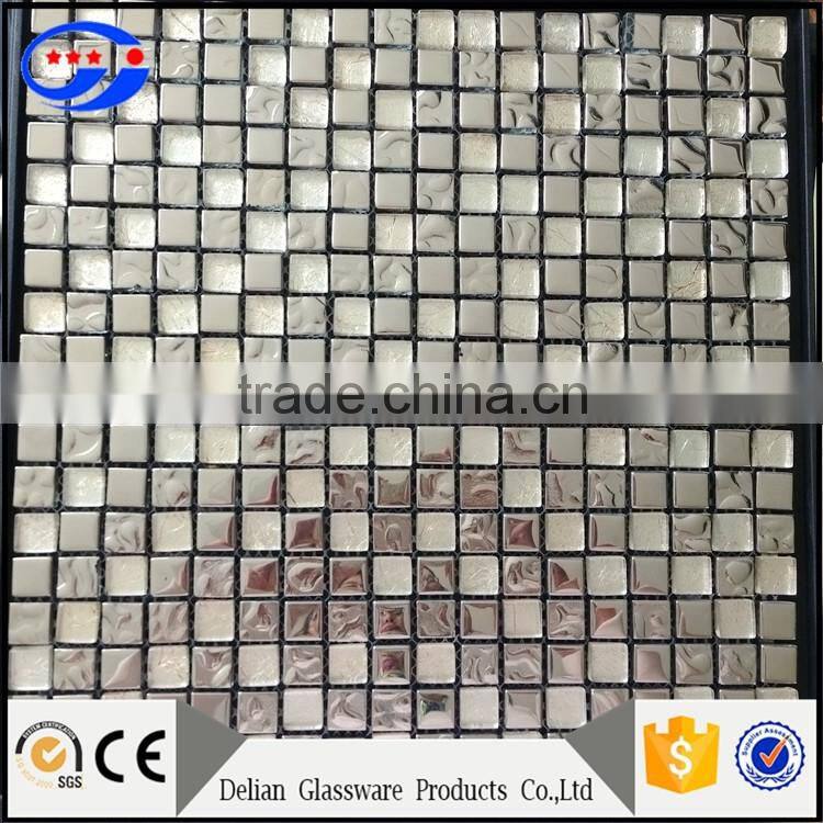metal look glass mosaic