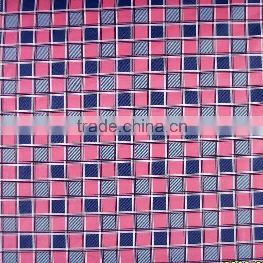 100% Polyester 75D Checked Printed Fabric
