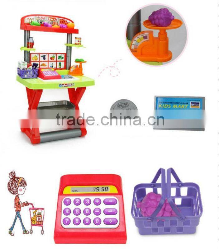 Pink color kitchen set with light and music children toy
