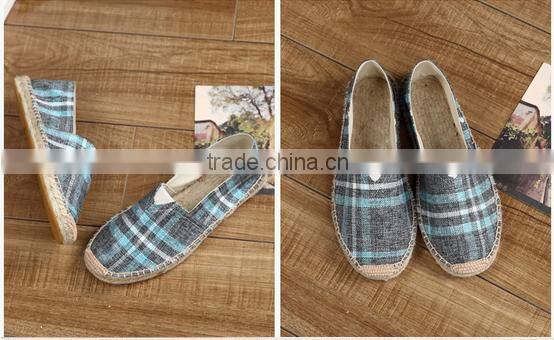 Vintage unisex casual shoes , cottpn hemp material rubber sole shoes