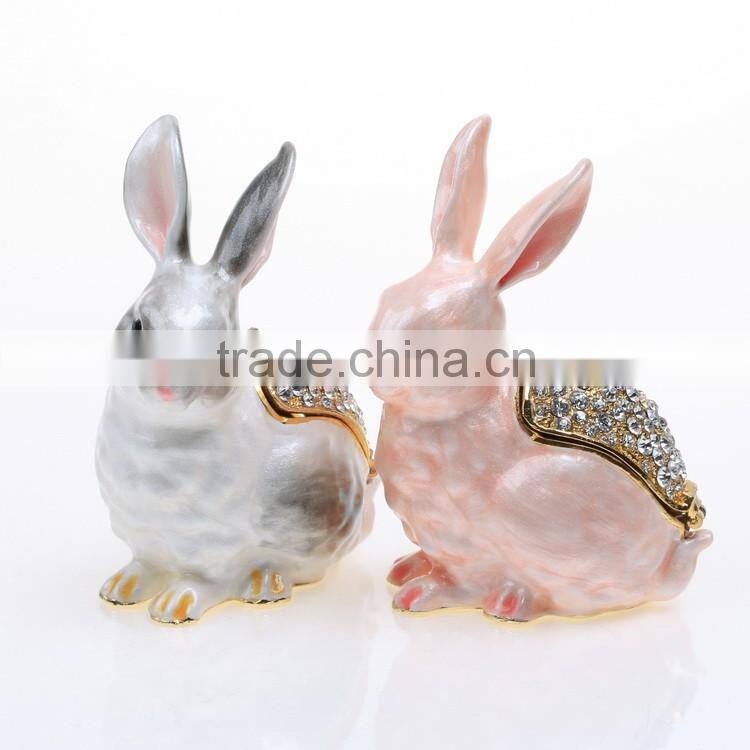 Best selling customized enamel rabbit pewter jewelry box