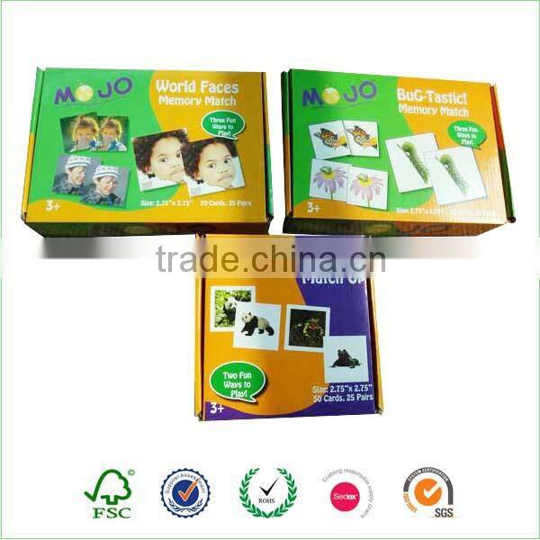 Wholesale kids paper memory game card