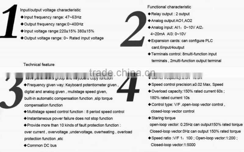 380V AC three phase 10HP 7.5KW vfd frequency inverter converter