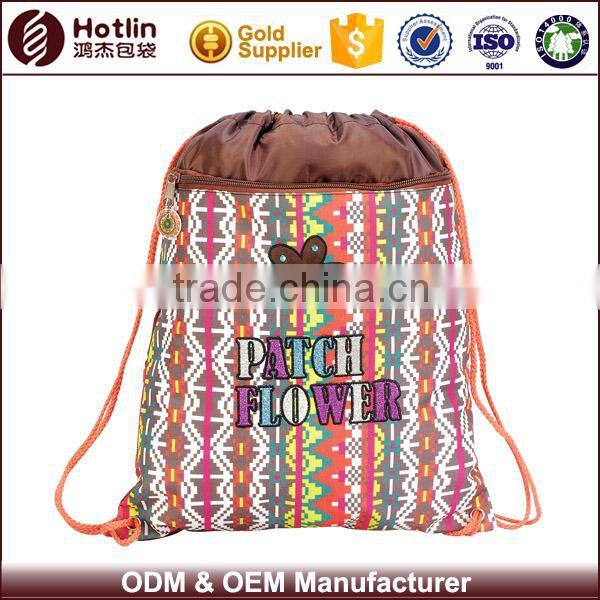 2015 new drawstring shoe bag with zipper porcket