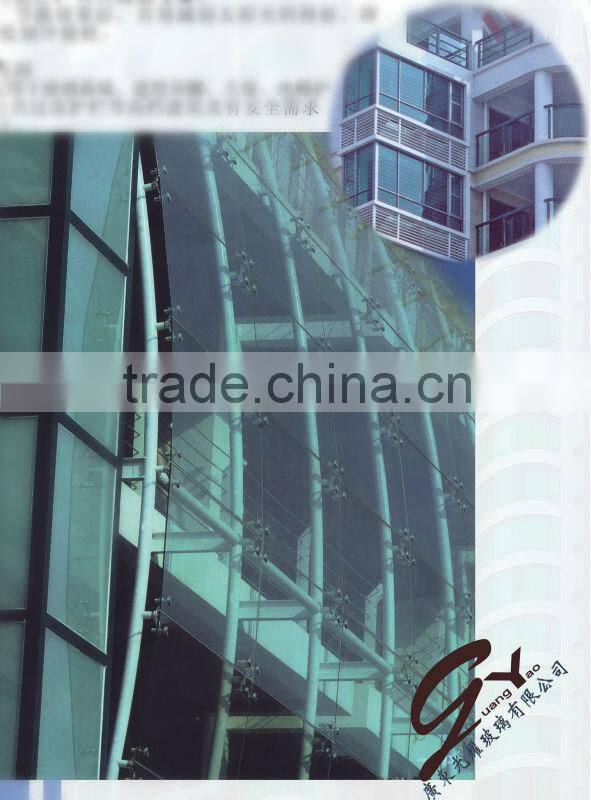 with milky white film 5mm and 5mm crack ice tempered laminated glass