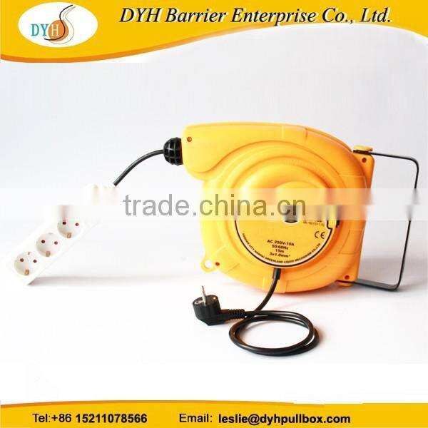 10M Industrial auto cable reel with socket retractable extension cord reel