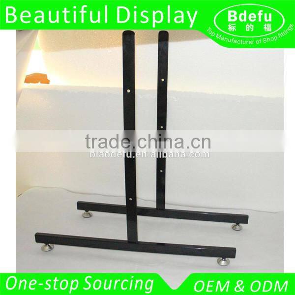 T-style Black Powder Coating Gridwall Base with Wheels