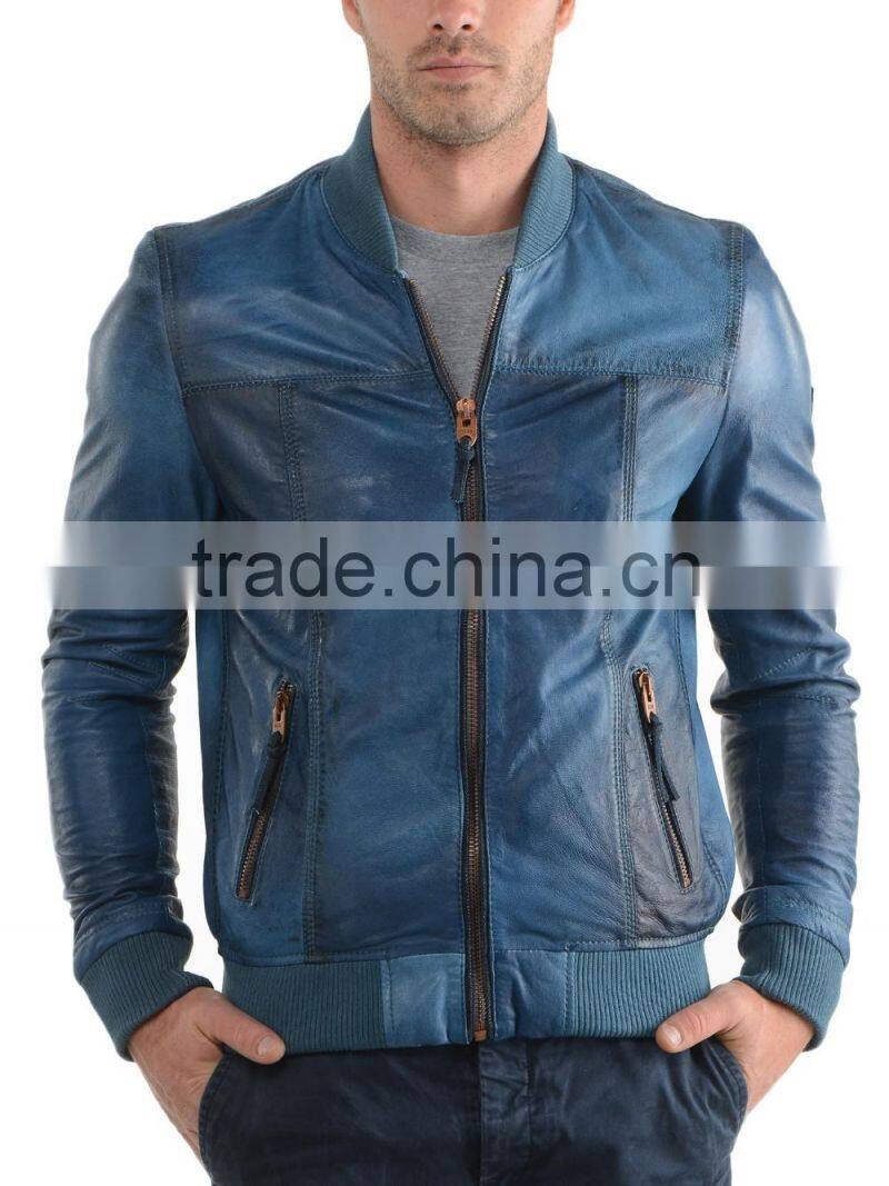 Classical Mens Classic Leather Jacket Fashion 2016