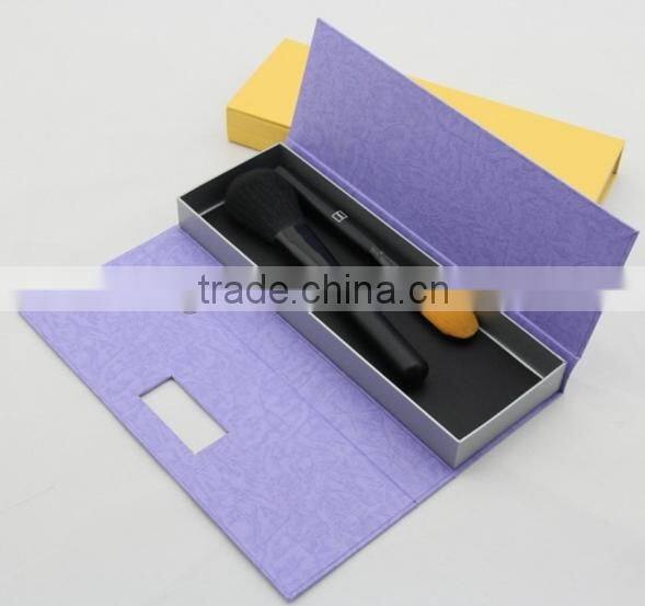 purple and yellow cosmetic brush packaging box