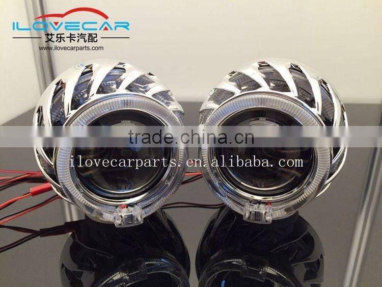 Best quality Angel eyes headlight kit , led round hid xenon projector lens