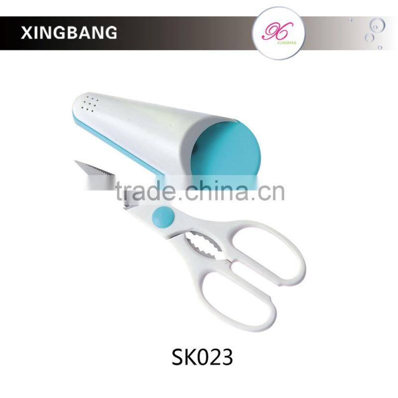 8-1/4'' durable S/S kitchen shears, wholesale kitchen scissors, multi task tools with blade guard