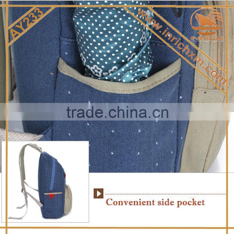 Colleage Student's School Bag Canvas Rucksack Backpack