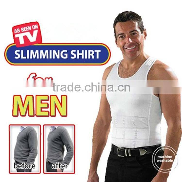Mens Body Shaper, slimming vest for men ,Stomach Trimmer Undershirt mens slim tops