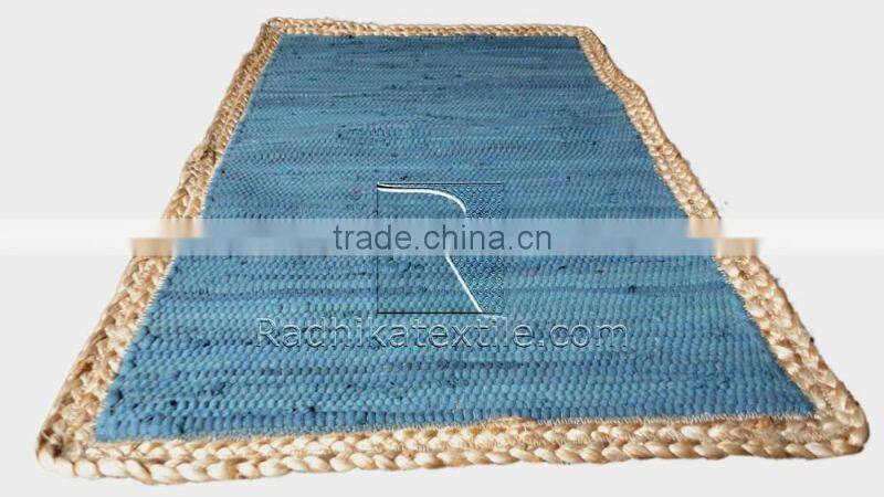 RTHDM-4 Multi Uses Indian Ethnic Cheap Handmade Jaipur Traditional Cotton Jute Material Home Decor Door Mats Manufacturers