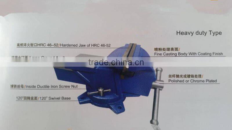 Manual Heavy Duty Type 6" Cast Bench Vise Swicel with Anvil