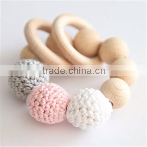 Organic baby cotton yarn Natural teething beads
