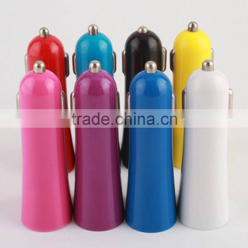 2.1A colorful Double USB trumpet car charger for cell phones manufacturers,supplliers