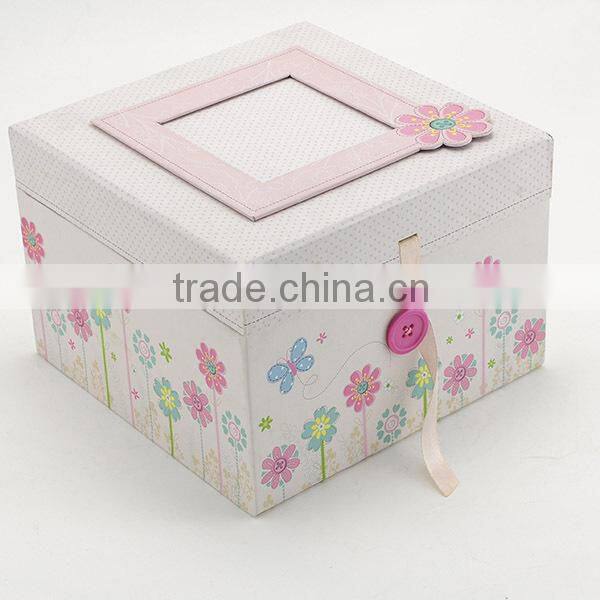 Wholesale Custom Paper Packaging Lovely Ribbon Closure Cosmetic Storage Box
