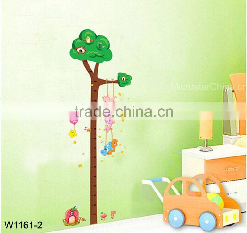 Bird tree house, cute cartoon Kids height measuring Wall Stickers Boy Girl Growth Chart