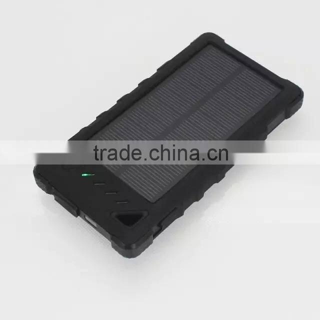8000mAh Solar Charger External Backup Power Pack Waterproof Dustproof Solar Power Bank for Smartphones Ipad Tablet Pc