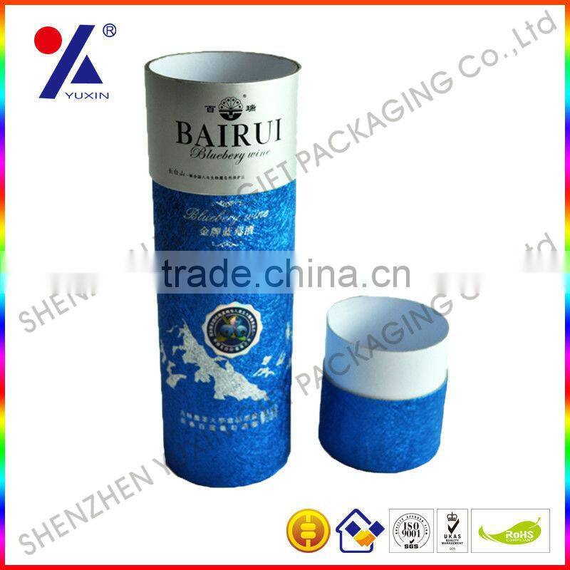 customized paper tube gift box for wine packing ,strong and durable for wine packing,customized printing and design