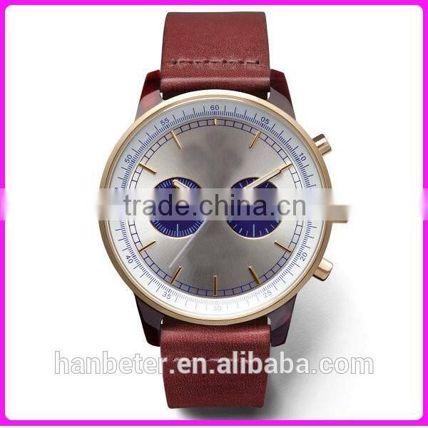 2016 top selling two sub dial chronograph watch stainless steel luxury men's watches