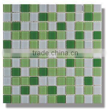 Hight Quality Green Bath Wall and Floor Crystal Glass Mosaic Tile