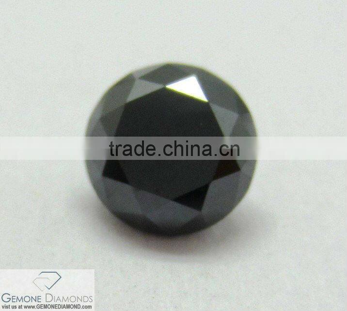Real Loose Black Diamond Round Brilliant Cut
