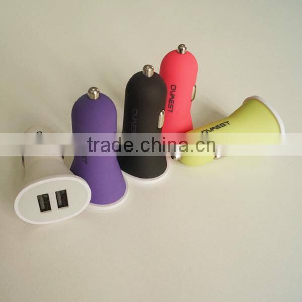 shenzhen factory high quality colorful dual usb car charger
