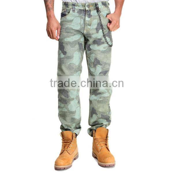 2015 printed camo design denim jeans wholesale camo pants JXQ954