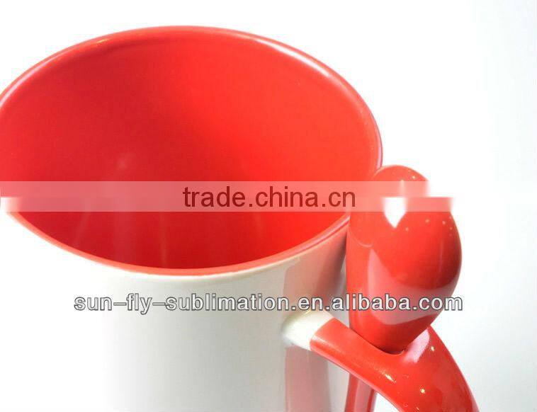 Spoon mug with coating for sublimation