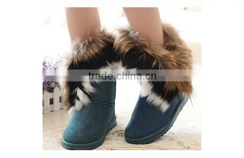 2015 Free Shipping Women Winter Fur Flat-Bottomed Short Cotton-Padded Winter Snow Boots