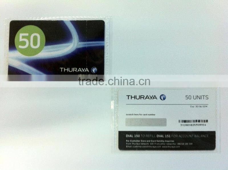 PVC Top up scratch card for mobile phone scratch card