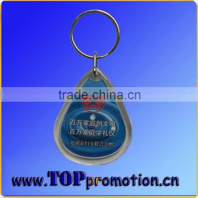 fashion round plastic led keychain with led light