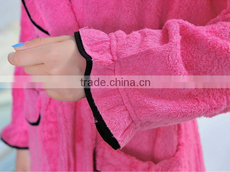 beautiful bamboo fiber new design woman gown with lace