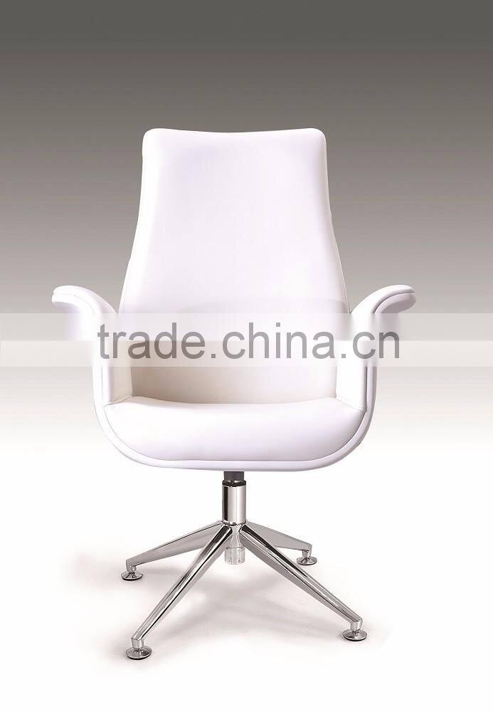 True seating concepts self-return swivel leather chair with four star aluminum base chair