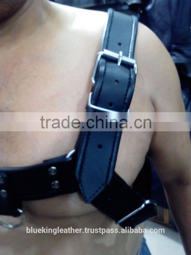 New Cowhide Napa Leather Men's HARNESS Colorful Edges GAY FETISH