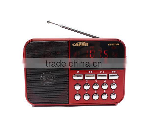 Digital led display USB TF BT player, Cafini digital portable FMradio