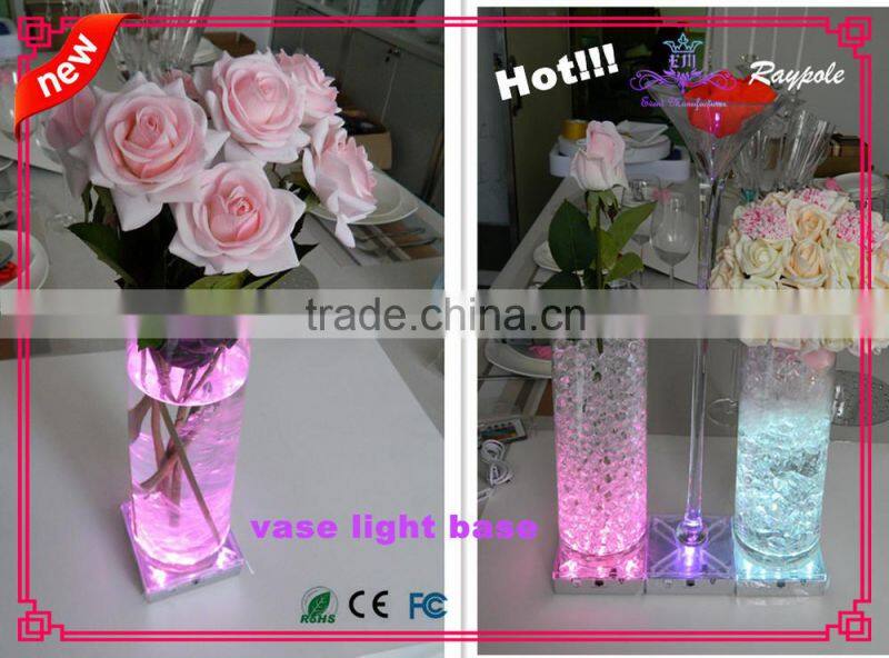 Rechargeable wedding table centerpiece glass bottle light base for decoration