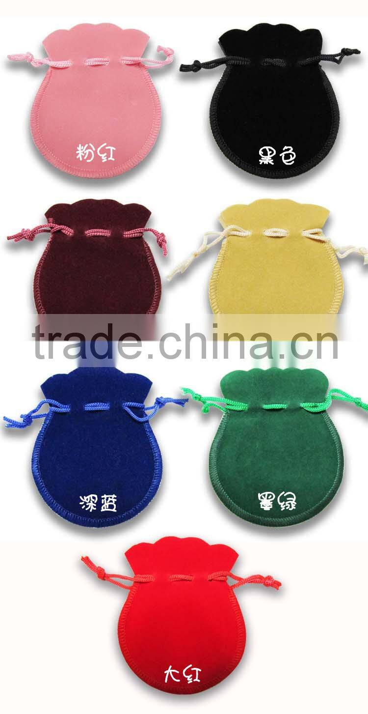 7*9cm In Stock Red Velvet Gift Pouch With Drawstring