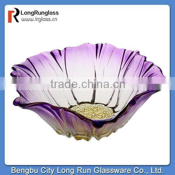 LongRun 2014 hot selling Colorfull Mouth Blowing unique fruits glassware beautiful glass containters