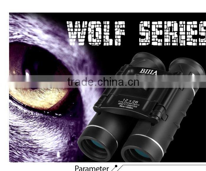 BJ700102 12X26 Compact Binocular with Neck Strap and Carrying Case Bird watching waterproof porro binoculars